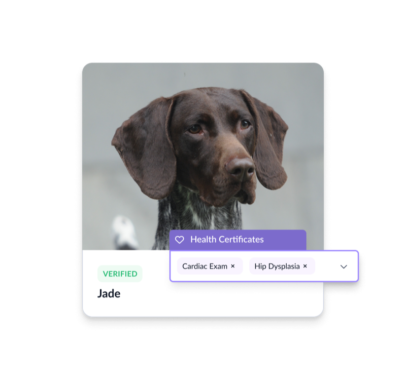 Adding a dog and its health clearances